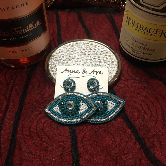 Anna & Ava Evil Eye Beaded Earrings NWT - Picture 1 of 2